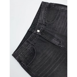 Men's Vintage Style Washed Denim Jeans with Embroidered Spider Web Design – Relaxed Fit, All-Season Casual Wear