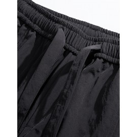Relaxed Fit, Men's Vintage-Inspired Cargo Pants - Nylon, Casual Fit with Drawstring Waist for Spring/Fall
