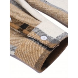 Mens Flannel Shirt Long Sleeve Plaid Jacket Casual Button Down Shirts Shacket