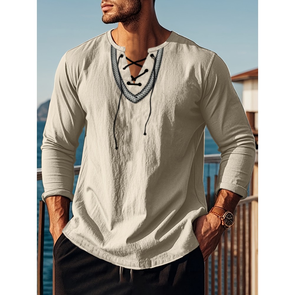 European And American Four Season Loose Fitting Pullover Retro Ethnic Style Casual Stand Up Collar Shirt European And American Four Season Loose Fitting Pullover Retro Ethnic Style Casual Stand Up Collar Shirt