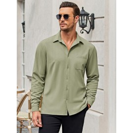 Men's Oxford Shirt Long Sleeve Dress Shirts Casual Button Down Shirts Regular Fit