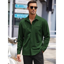 Men's Oxford Shirt Long Sleeve Dress Shirts Casual Button Down Shirts Regular Fit