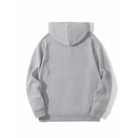 Men's Oversized Hip-Hop Style Hoodie with Geometric Print - Casual Pullover Sweatshirt for Fall & Winter, Polyester, Machine Washable