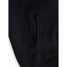 Men's Fashion Geometric Cross Print Hoodie with Comfort Pockets, Full Zip Regular Fit Polyester Knit Fabric Hooded Sweatshirt with Slight Stretch - All Season Style