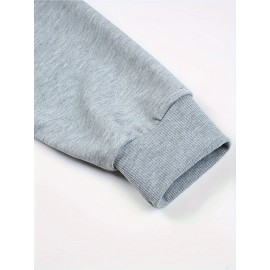 Men's Casual Golf Print Crewneck Sweatshirt - Relaxed Fit, Polyester Knit, Machine Washable, Fall/Winter Fashion