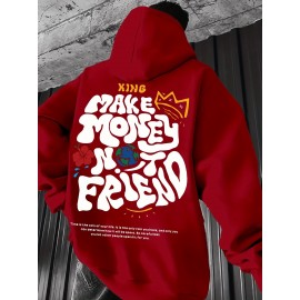 Men's Casual Hoodie, Spring/Autumn Fashion, Geometric Pattern, Knit Fabric, Regular Fit, Polyester, Stretchy, Crew Neck, 