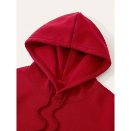 Men's Casual Hoodie, Spring/Autumn Fashion, Geometric Pattern, Knit Fabric, Regular Fit, Polyester, Stretchy, Crew Neck, 