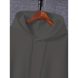 Men's Casual Hoodie with Unique Print Design - Soft Polyester, Machine Washable, Loose Fit Pullover with Kangaroo Pocket