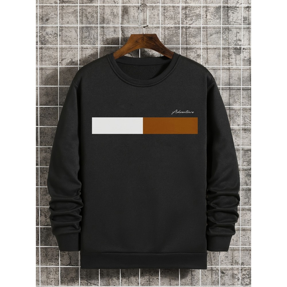 Men's Color Block Pullover Sweatshirt - Stylish Streetwear for Autumn and Winter Men's Color Block Pullover Sweatshirt - Stylish Streetwear for Autumn and Winter